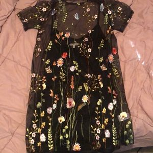 Floral Mesh Dress with slip